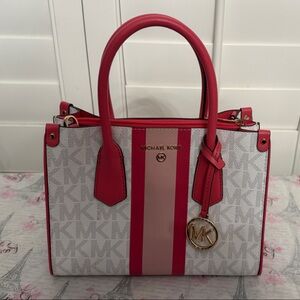 Michael Kors Satchel in Pink and Cream